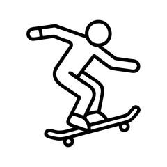 skater performing a nollie icon, skater performing a nollie line art - simple line art of skater performing a nollie, perfect for skater performing a nollie logos and icons and themed design 