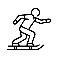 skater performing a grind icon, skater performing a grind line art - simple line art of skater performing a grind, perfect for skater performing a grind logos and icons and themed design 
