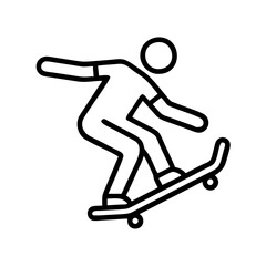 Fototapeta premium skater performing a nollie icon, skater performing a nollie line art - simple line art of skater performing a nollie, perfect for skater performing a nollie logos and icons and themed design 