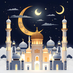 Obraz premium mosque at night