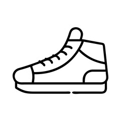 street style skate shoes icon, street style skate shoes line art - simple line art of street style skate shoes, perfect for street style skate shoes logos and icons and themed design 