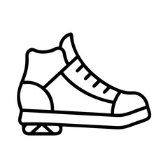 street style skate shoes icon, street style skate shoes line art - simple line art of street style skate shoes, perfect for street style skate shoes logos and icons and themed design 