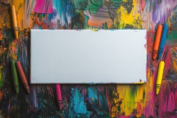 A white canvas with a black border and a white square in the middle