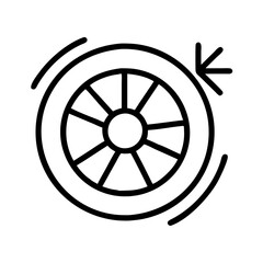 Obraz premium wheel spin animation icon, wheel spin animation line art - simple line art of wheel spin animation, perfect for wheel spin animation logos and icons and themed design 