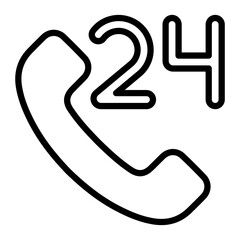  Hours Support Vector Line Icon Design