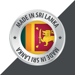 Made in Sri Lanka badge logo flag sticker 3d vector illustration isolated on white