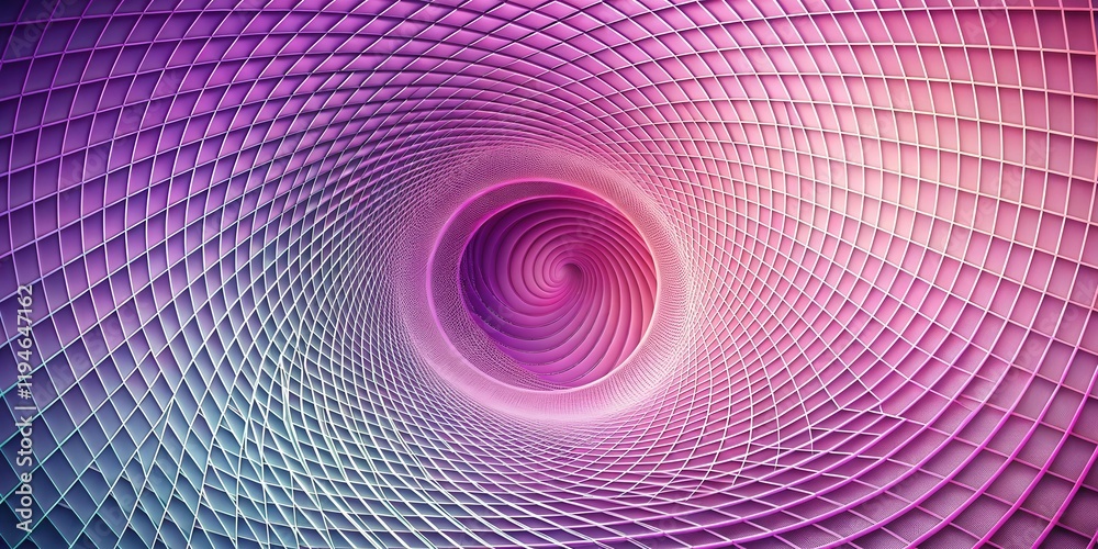 Aufkleber abstract purple and pink swirling grid pattern design with a central vortex