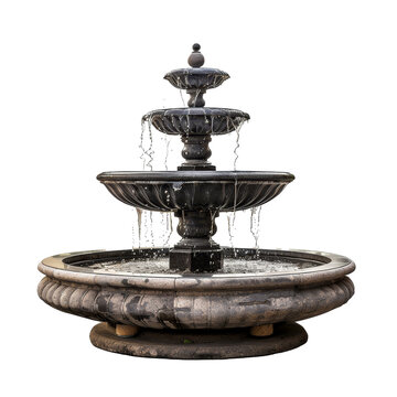 architectural ornamental fountain isolated on background, monument