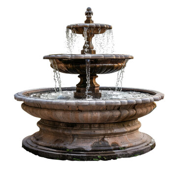 architectural ornamental fountain isolated on background, monument