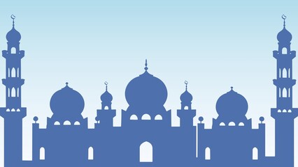 Radiance of Faith A Beautiful Mosque Illuminated by the Spirit of Ramadan, Symbolizing Peace, Devotion, and Togetherness in a Sacred Atmosphere of Reflection and Celebration Under the Crescent Moon