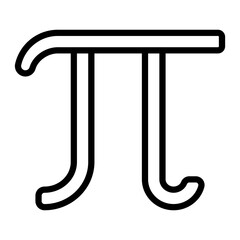 Pi Vector Line Icon Design