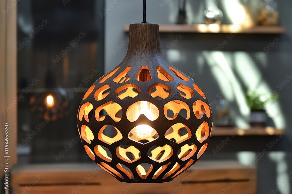 Aufkleber a captivating lamp with rich, intricate shadow patterns adds depth to any room, enhancing its aesthe