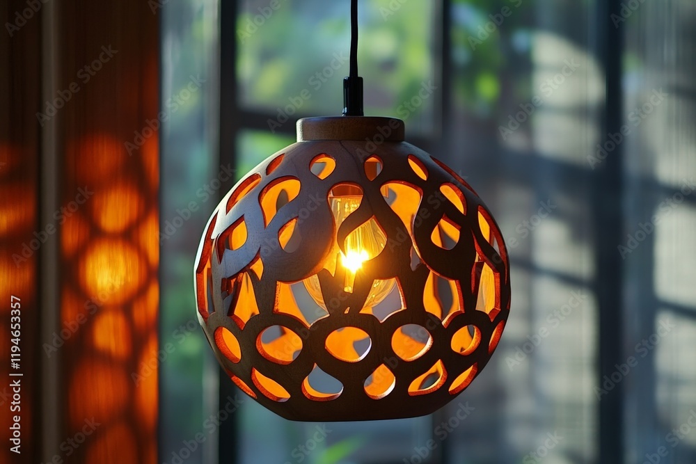 Aufkleber This modern lamp offers a stylish and artistic light display, with intricate cut-out patterns creating captivating shadows for a unique and dynamic environment.
