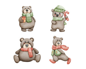 Fototapeta premium teddy bear with a gift