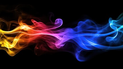 Obraz premium Colorful smoke swirls on black background. (1)