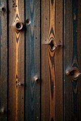 Obraz premium Deep grooves, aged wood texture, rustic patina, brown, worn
