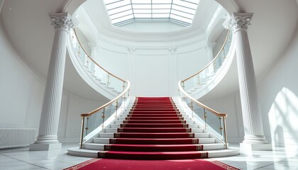 Obraz premium Grand Staircase in a Luxurious White Palace
