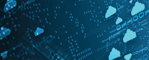 Cloud and computing abstract technology backgeound with circuit elements