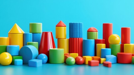 Colorful building blocks creative playroom educational toys engaging environment child's perspective consumer insights