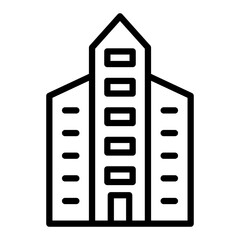 Skyscraper Vector Line Icon Design