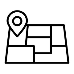 Land Plot Vector Line Icon Design