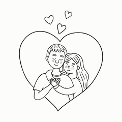 Beautiful vector illustration of a couple in love