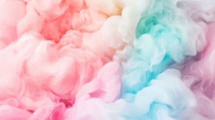 A delightful blend of soft pastel colors in cotton candy texture evokes a sense of nostalgia and sweetness, perfect for festive occasions