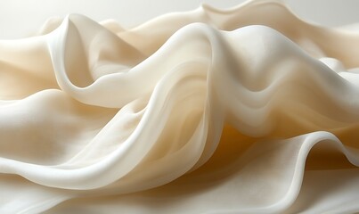 Obraz premium Draped creamy silk fabric texture. (1)