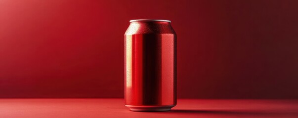 A soda can mockup with a shiny metallic finish, blank label for branding, 4k photo.