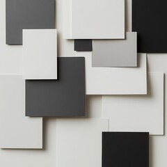 A minimalist, modern style with soft white light and simple white, grey and black tones, perfect for card background designs.