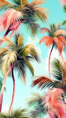 Coconut tree branches summer vegetation arecaceae.