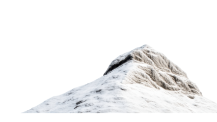 Snowy Mountain Range, Snowy mountain peak on transparent background.