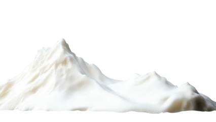 Snowy Mountain Range, White mountain-shaped sculpture on transparent background.
