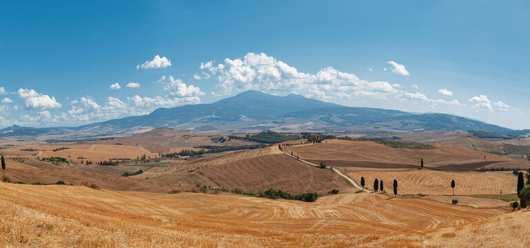 Pienza, Tuscany, Italy, rolling fields, beautiful landscape of Tuscany - Val d'Orcia (Gladiator Shooting Spot)