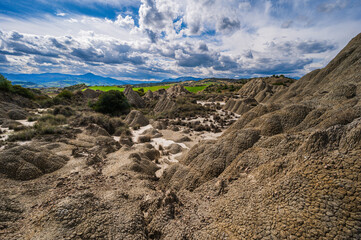 Aliano badlands during a sunny springtime day, Matera, Italy