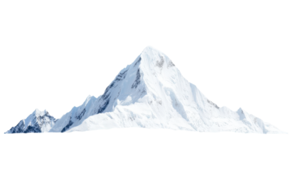 Snowy Mountain Range, Snowy mountain peak on transparent background.