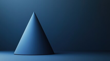 Fototapeta premium Abstract geometric pyramid design with 3D glass shapes, light reflections, and a blue-grey color palette, symbolizing a modern Christmas tree concept