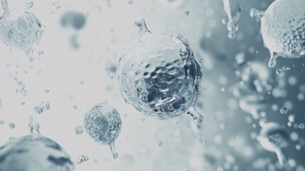 Floating water molecules in a high-tech atmosphere create a stunning visual of depth and clarity