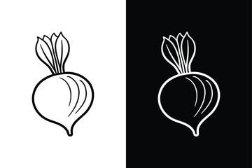 Radish icon vector on White Background ,Vector Art Illustration on white background.