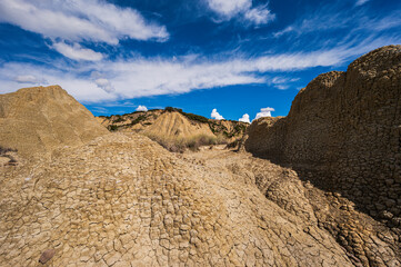 badlands sceneries inside the badlands national park, Matera province, italy