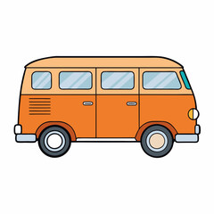 yellow van isolated on white