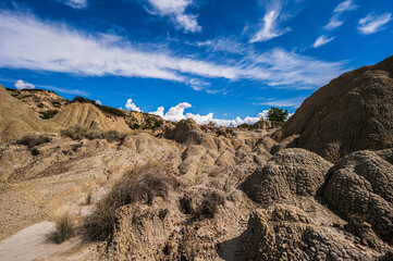 badlands sceneries inside the badlands national park, Matera province, italy