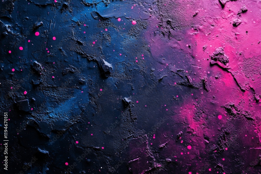 Poster vibrant pink and blue gradients create a textured, atmospheric background, evoking depth and intrigu