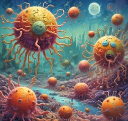 Illustration of bacteria.