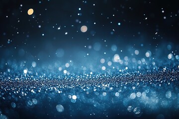 Sparkling droplets create a mesmerizing blue background in a tranquil setting