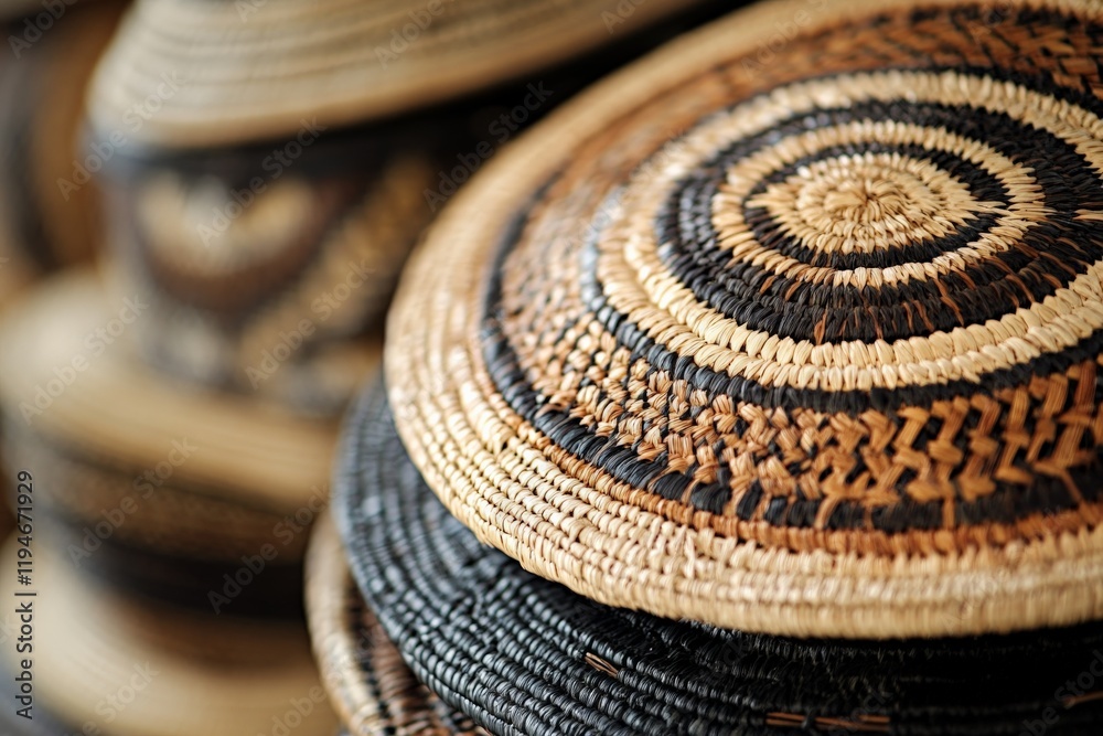 Poster this image features a detailed close-up of intricately woven baskets, showcasing the craftsmanship a