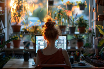 Female Graphic Designer's Day in a Creative Workspace