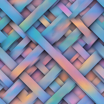 Woven diamond lattice with aurora colors Repeating Pattern Tile
