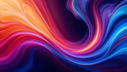 Obraz premium Digital Abstract Illustration of Vibrant Swirling Colors Blending Into One Another, Creating a Smooth, Flowing Background Ideal for Modern Web Designs or Digital Marketing Generative AI