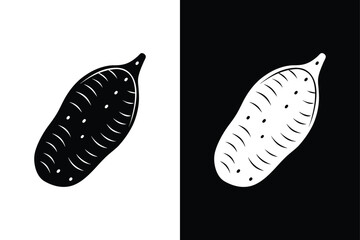 Sweet potato icon vector on White Background ,Vector Art Illustration on white background.